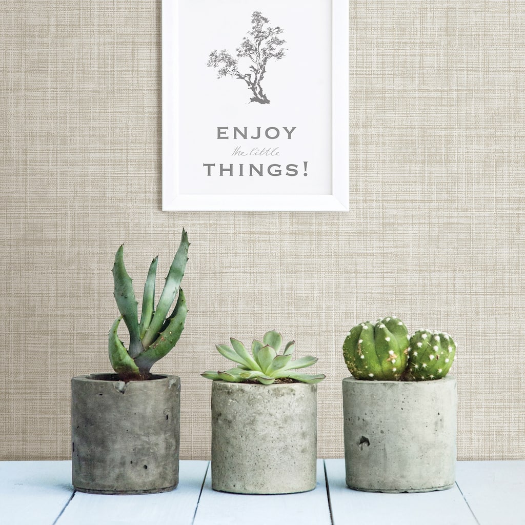 Corning, Mendocino Grey Linen, 33' L X 20.5 W, Wallpaper Roll