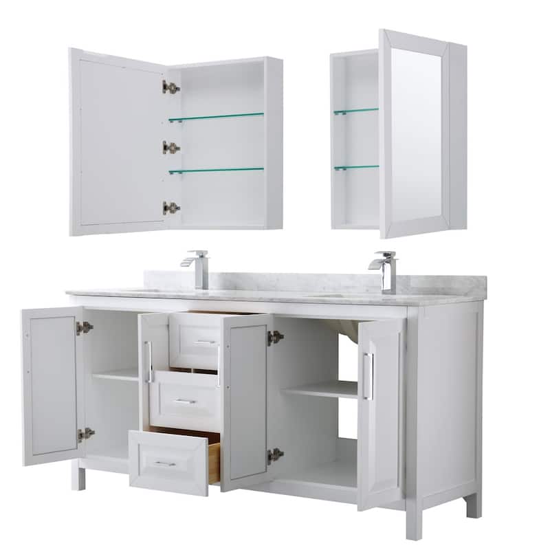 Wyndham Collection Daria 72" Free Standing Double Vanity Set with MDF