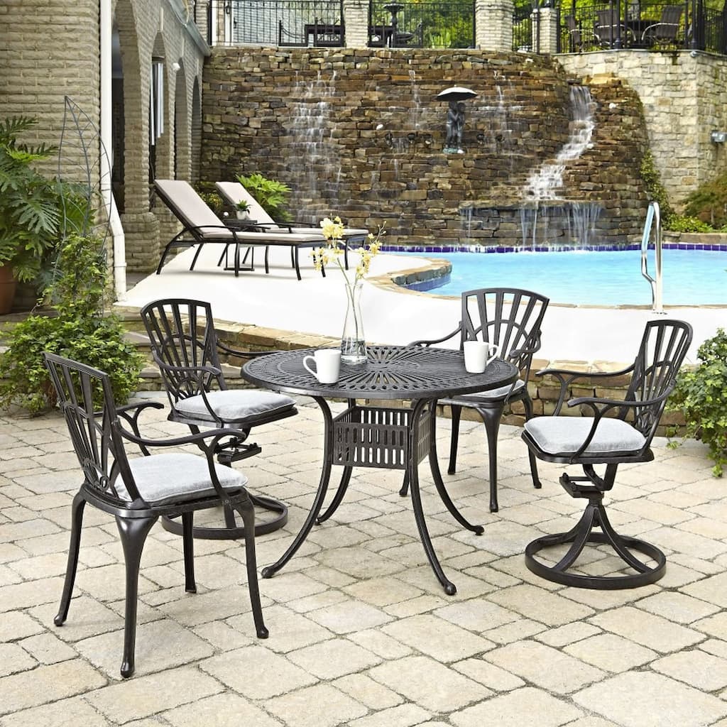 Grenada Charcoal Aluminum 5 Piece Outdoor Dining Set - 42" x 29" x 42"