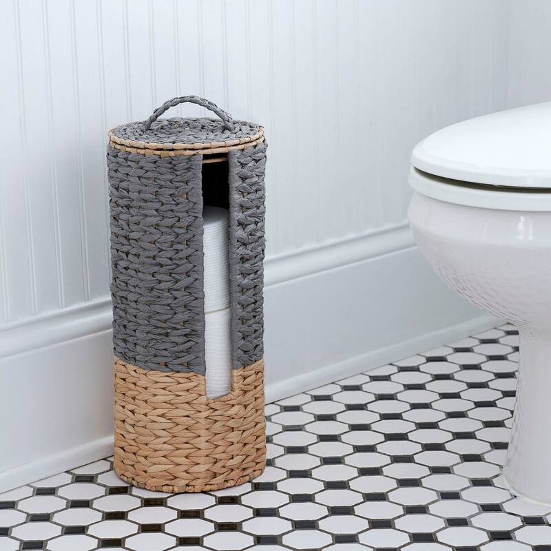 Household Essentials 3-Piece Wicker Bath Accessory Set, Natural