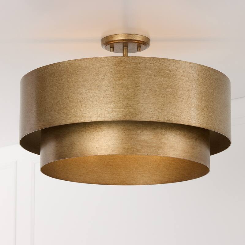 21" W x 14.5" H 4-Light Dual Mount Tiered Pendant in Mystic Luster - 21"W x 14.5"H