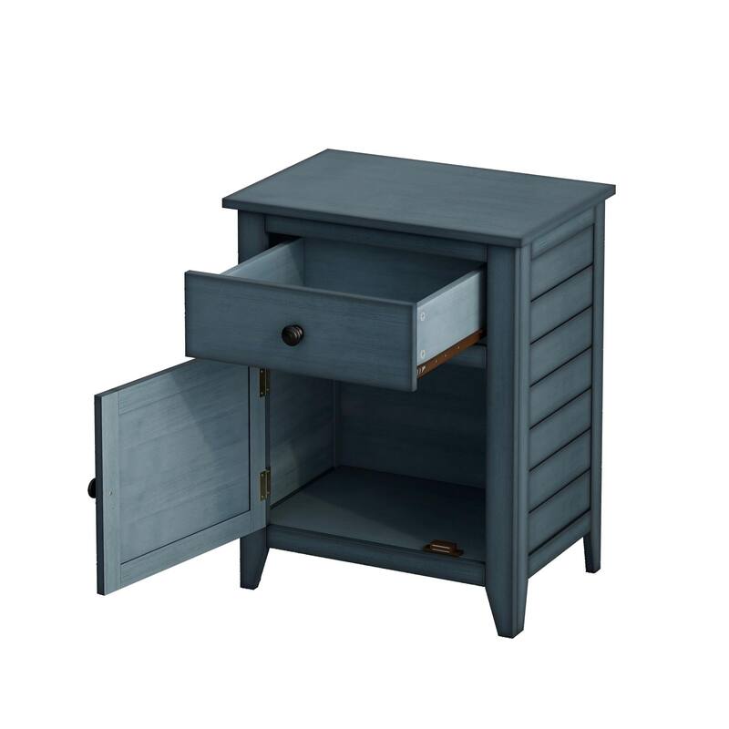 Storage Drawer Antique Blue Storage Cabinet with Drawer, Dressing Table Nightstand Lamp Table Coffee Table - Antique Blue
