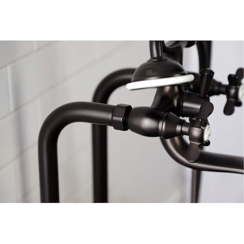 Essex Freestanding Clawfoot Tub Faucet Package with Supply Line in Matte Black