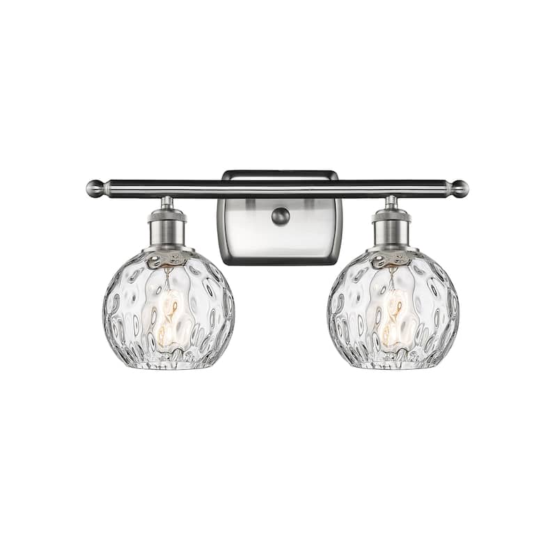 Innovations Lighting 516-2W-11-16 Athens Vanity Athens 2 Light 16" - Brushed Satin Nickel / Clear Water Glass
