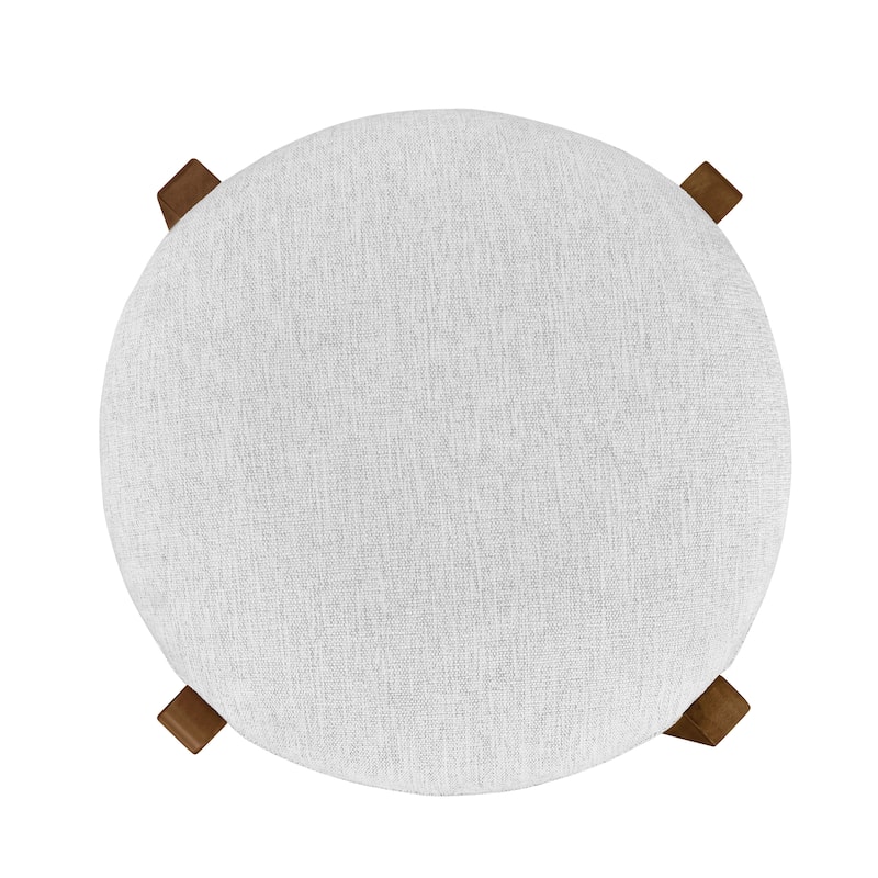 Roomfitters Tara Indoor Rubberwood Barstools with Ivory Upholstery, Dark Walnut Finish