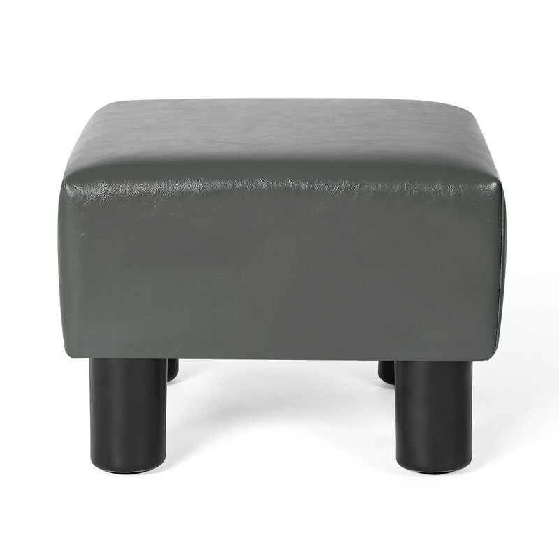 Modern Small Faux PU Leather Footstool Ottoman Footrest Stool Seat Chair  Foot Stool,Black