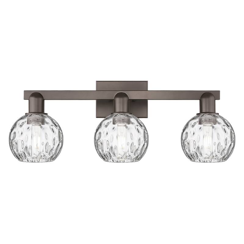 Innovations Lighting Endless Possibilities Arcadia - Athens Water Glass - 3 Light 25" Bath Vanity Light - Oil Rubbed Bronze
