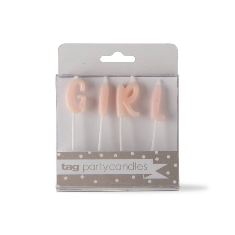 Pink Girl Candle Set - Pillar Candles for Everyday Use, Paraffin Wax, 0.25 in l x 1.04 in h, Easy Care with Damp Cloth