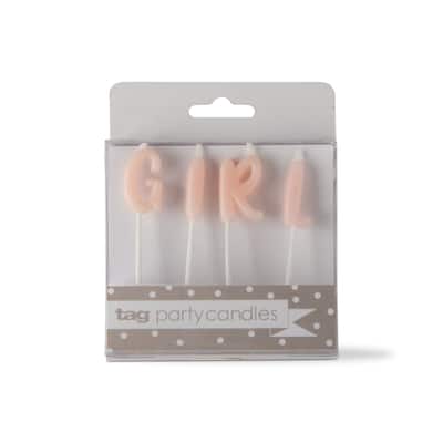 Pink Girl Candle Set - Pillar Candles for Everyday Use, Paraffin Wax, 0.25 in l x 1.04 in h, Easy Care with Damp Cloth