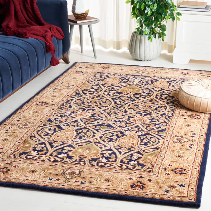 SAFAVIEH Handmade Persian Legend Pietra Traditional Oriental Wool Rug - 11' x 15' - Blue/Gold