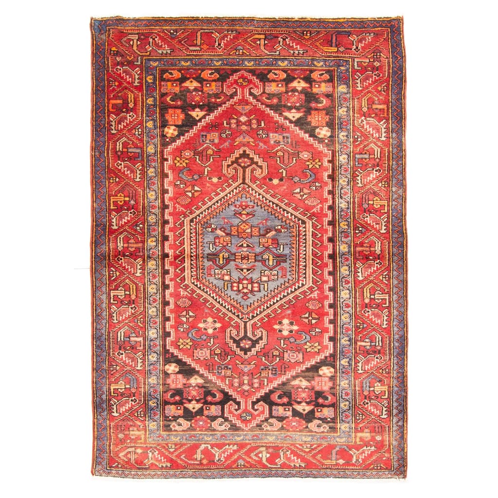 ECARPETGALLERY Hand-knotted Andelz Red Wool Rug - 4'5 x 6'7