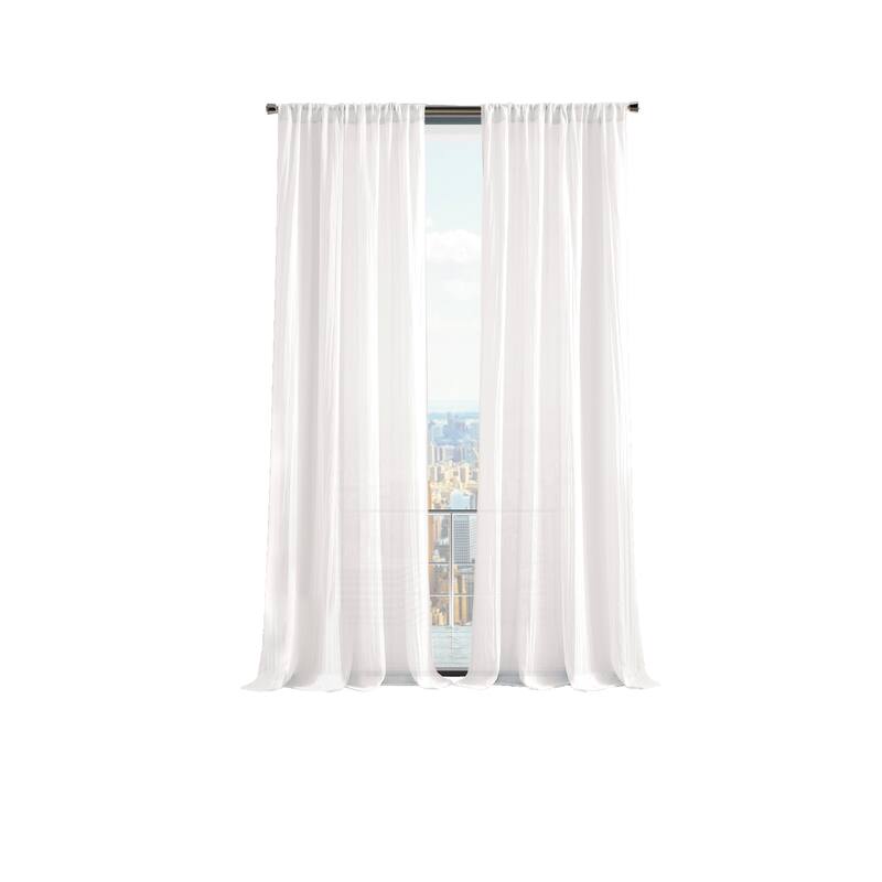 Martha Stewart Crinkle Sheer Poletop Curtain Panel Pair