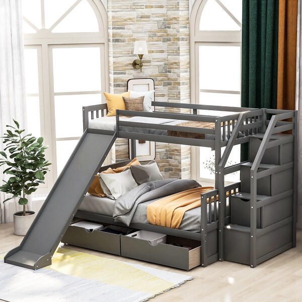 bed with slide and stairs