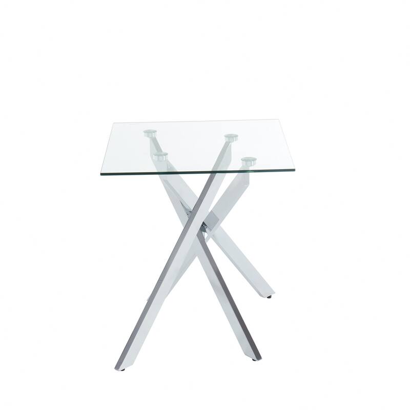 Modern and contemporary End Table Square Coffee Table With Glass Top