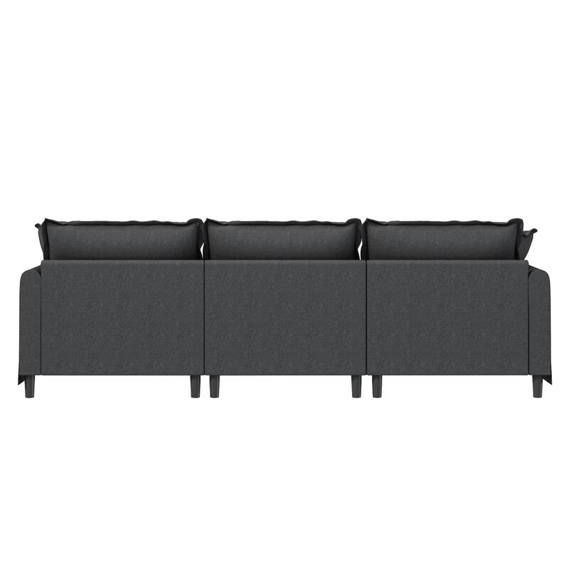 DIY Free Combination Sofa Set with Throw Pillows, Chenille Modular Sectional Sofa for Livingroom Upholstered Cloud Couch