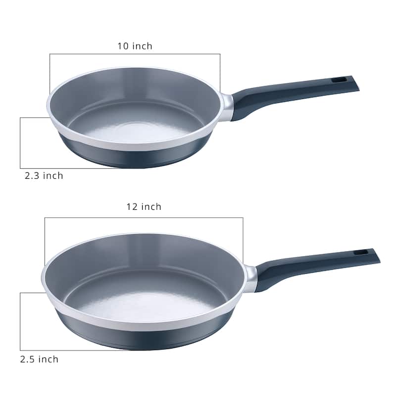 MasterPRO Gastro Ceramic Collection 2-Piece Durable Cast Aluminum Fry Pan Set