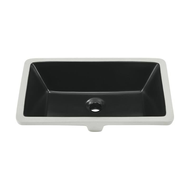 Voltaire 21" Rectangle Undermount Bathroom Sink in Matte Black - Matte Black