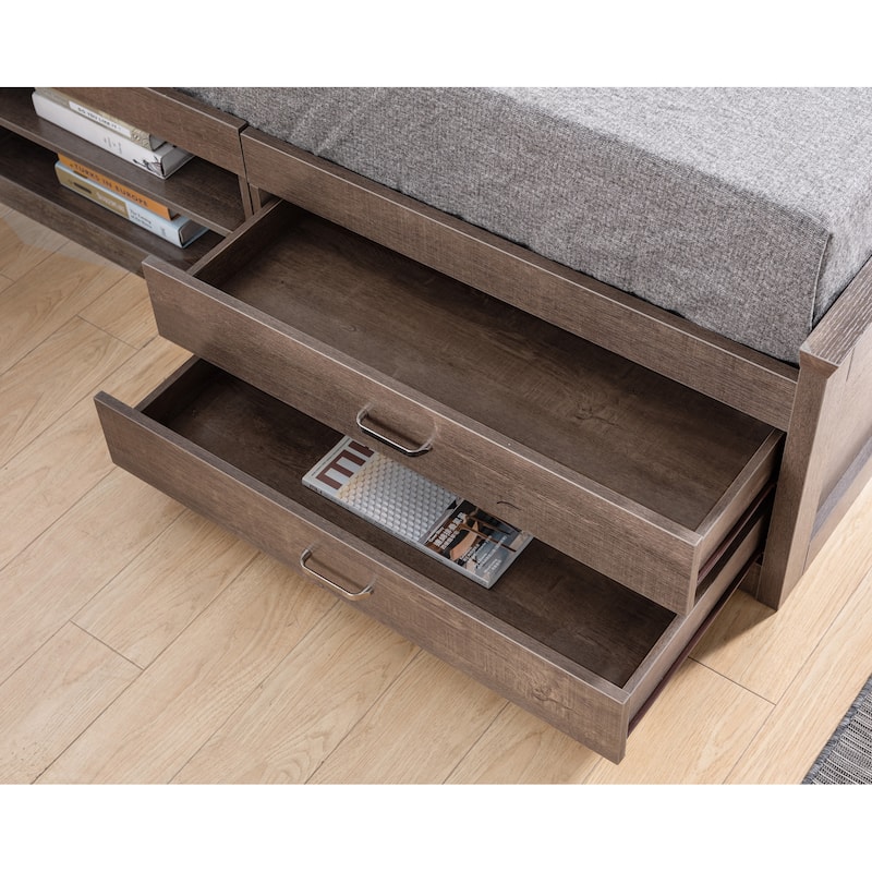 DH BASIC Transitional 2-Drawer Storage Bed by Denhour