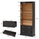 preview thumbnail 9 of 22, 5-tier Tall Modern Wood Bookcase Bookshelf with File Cabinet Drawer