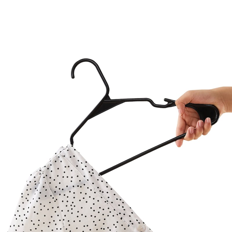 Javlergo 25/50 Pack Plastic Hanger, Space Saving Sturdy Heavy Duty Clothing Notched Hangers