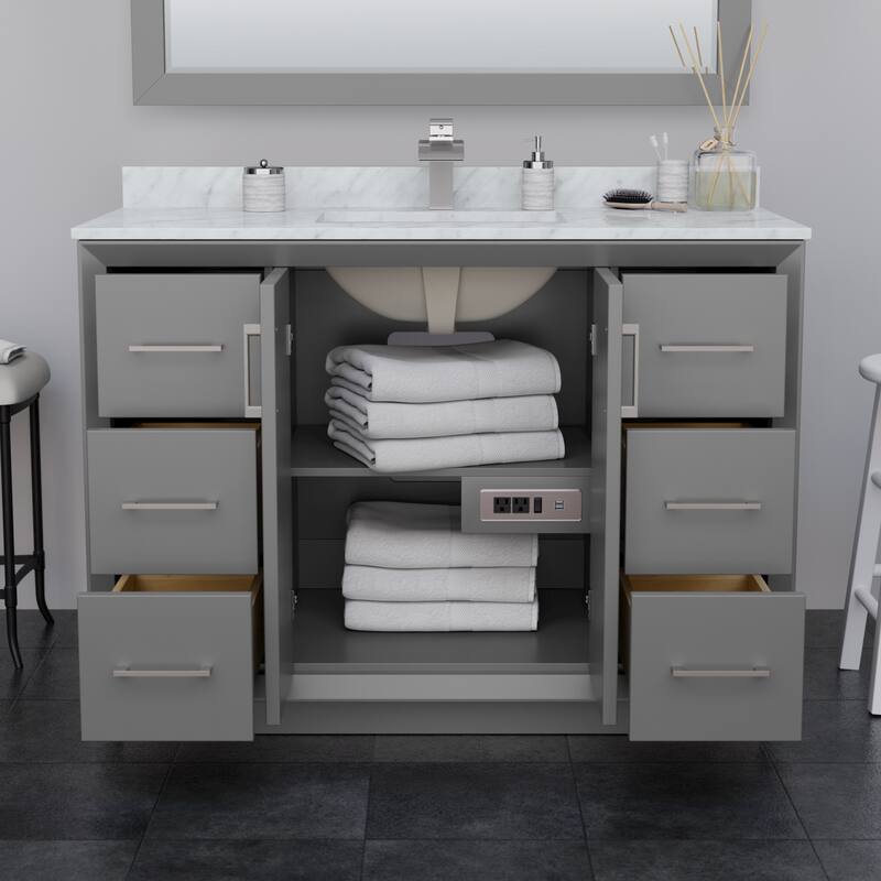 Strada 48-Inch Single Vanity Set, Cultured Marble Top