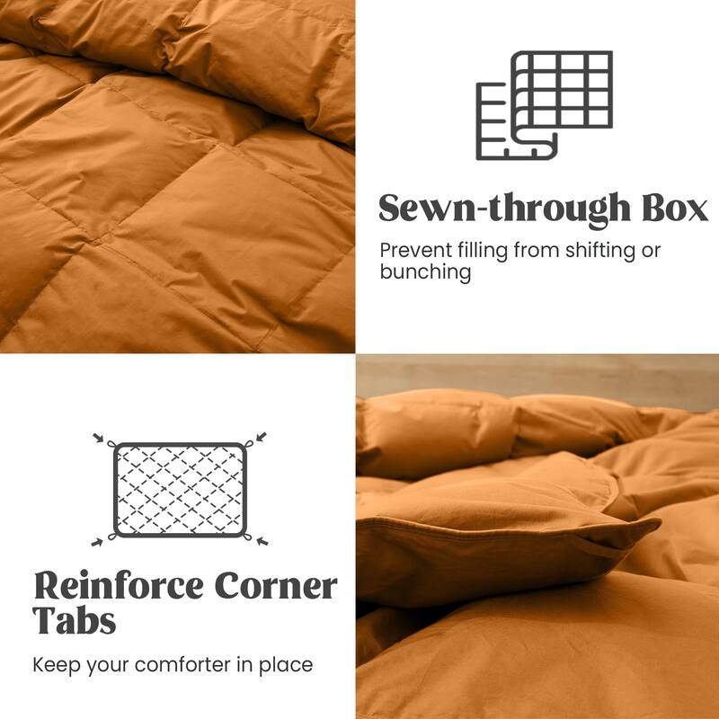 All Season 100% Organic Cotton Down Duvet Insert Medium Warmth Comforter