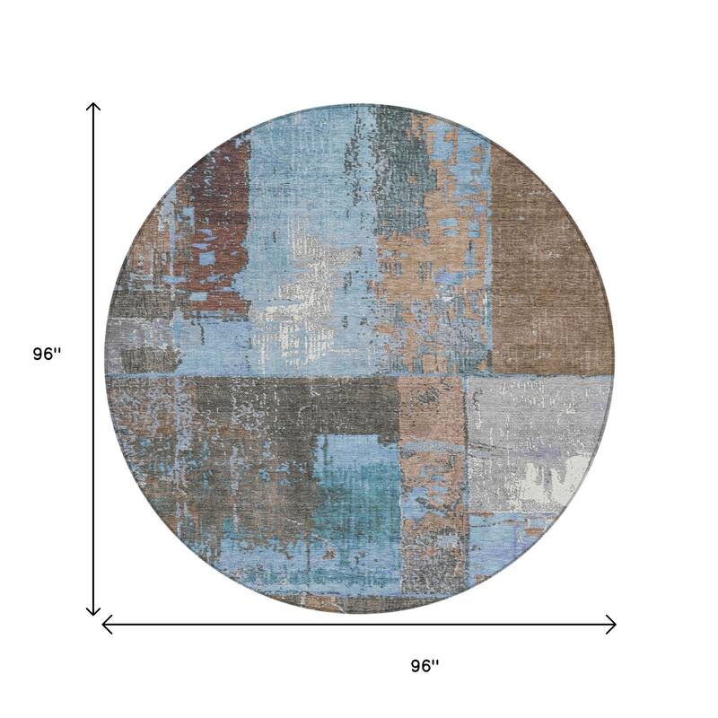 HomeRoots Abstract Transitional Rectangle Outdoor Rug