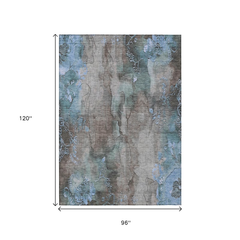 HomeRoots Floral Transitional Rectangle Outdoor Rug