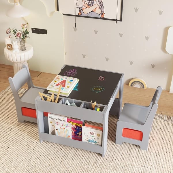 slide 2 of 7, Kids Table and Chair Set Grey