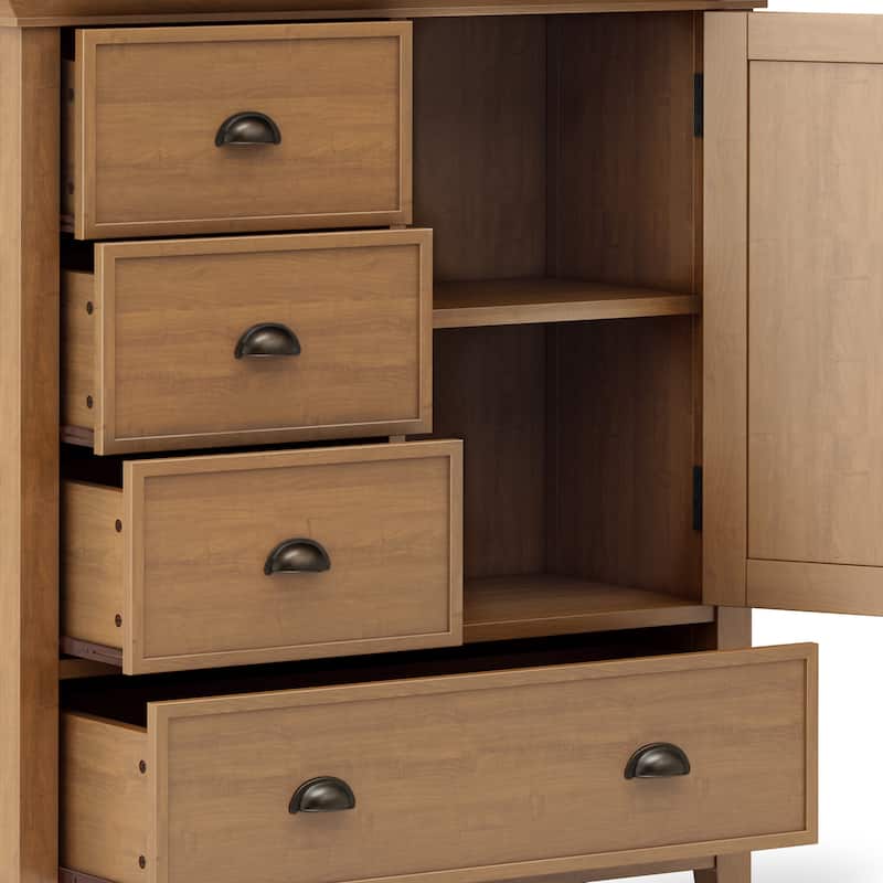 WYNDENHALL Mansfield SOLID WOOD 39 inch Wide Transitional Medium Storage Cabinet - 39"w x 17"d x 42" h