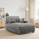 preview thumbnail 66 of 174, 41" W Plush Corduroy Chaise Lounge with Pillows