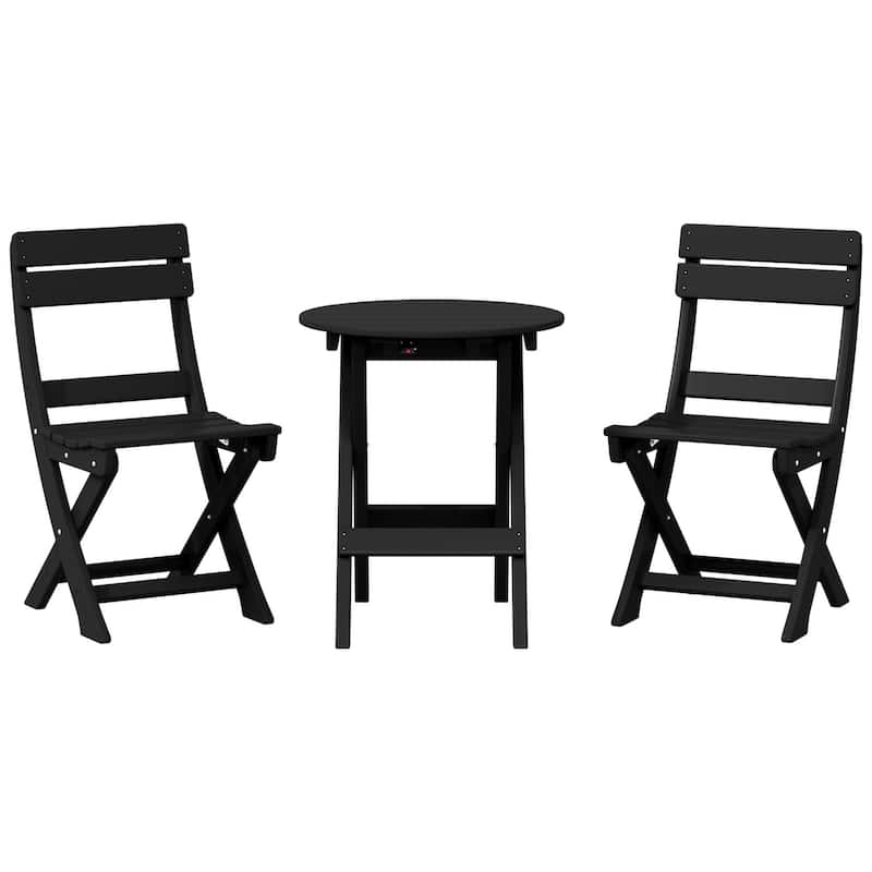 Laguna 3-Piece Folding Dining Set - Black
