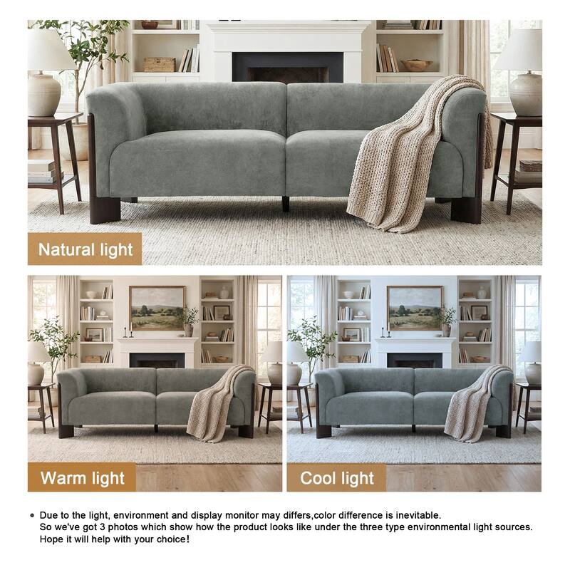 81" Modern Deep Seat Tuxedo Arms Sofa for Living Room
