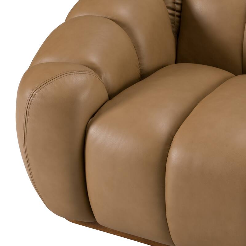 Divani Casa Ekwok Modern Tan Leather Sofa