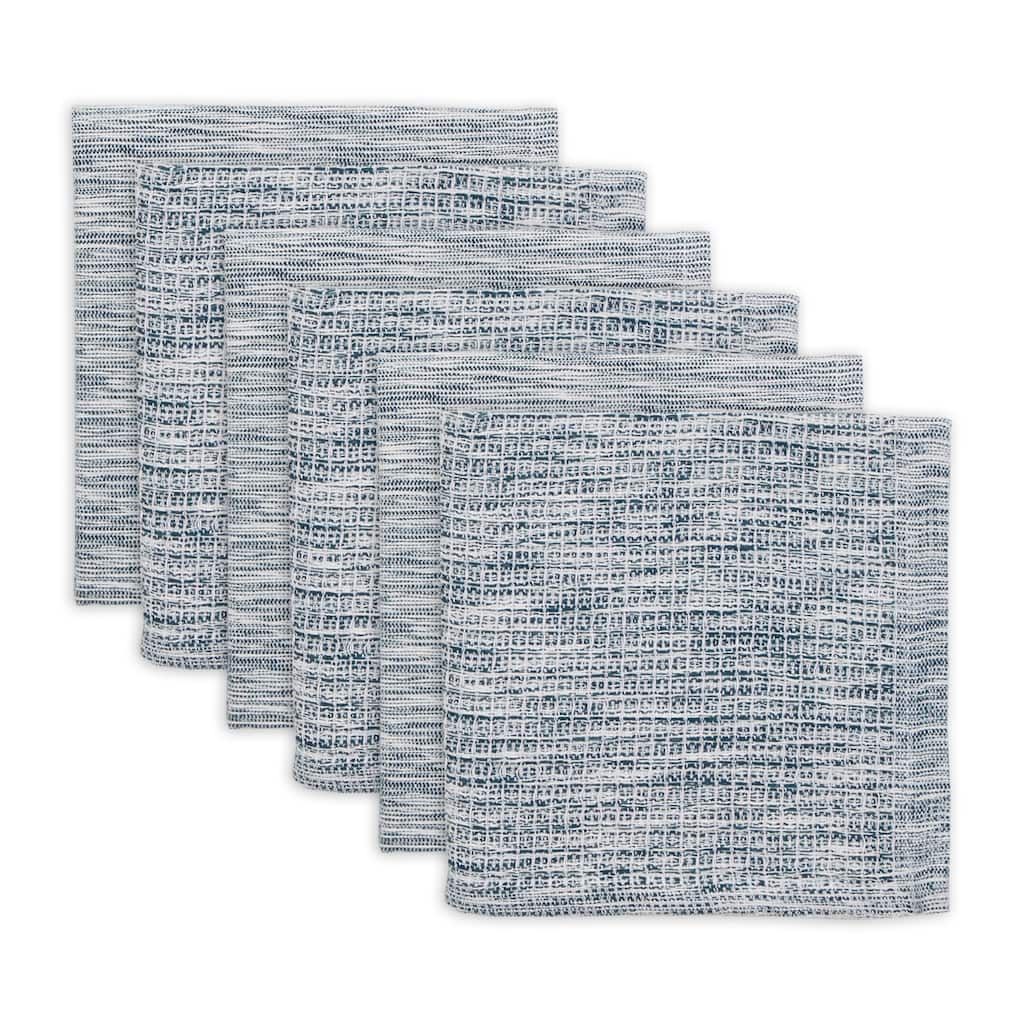 Assorted Sage And Off-White Recycled Cotton Dishcloth (Set of 6) 12x12