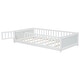preview thumbnail 54 of 58, Twin size Floor Platform Bed with Built-in Book Storage Rack,Door