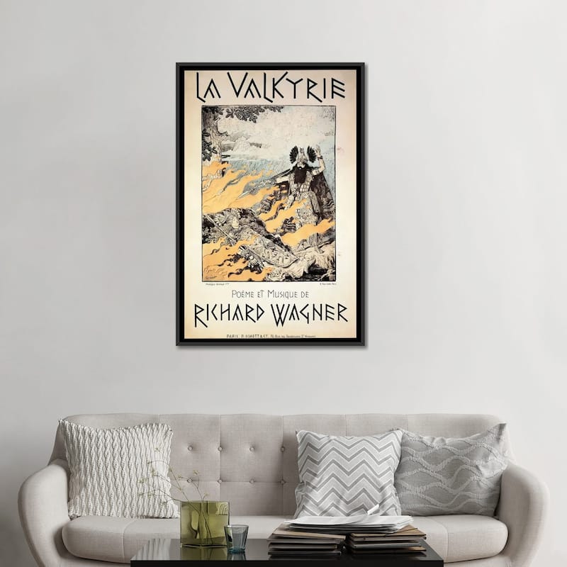 iCanvas "France, Paris, Poster of The Valkyrie by Richard Wagner" by Unknown Artist Framed Canvas Print