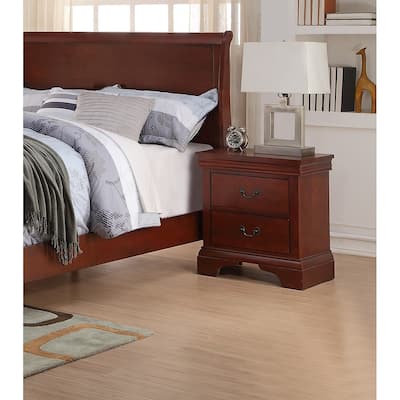Nightstand 2 x Drawers Bed Side Table Pine wood