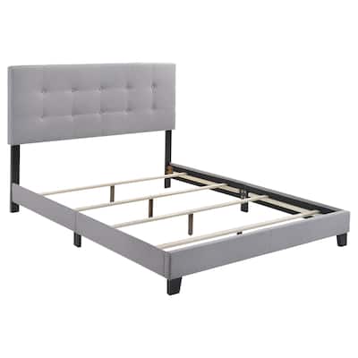 Mapes Transitional Fabric Upholstered Tufted Panel Bed
