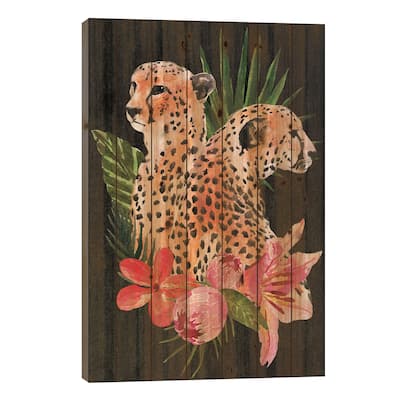 Cheetah Bouquet I Print On Wood by Annie Warren - Multi-Color