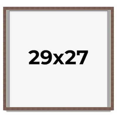 29x27 Shadow Box Frame Brown | 1.125 inches Deep Real Wood Rustic