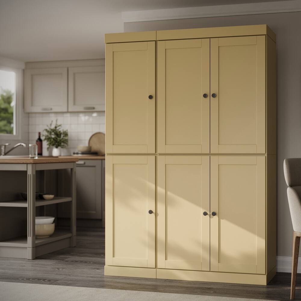 Palace Imports 100% Solid Wood Pantry Cabinet, Shaker Doors, Adjustable Shelves, 48.5" Wide, 71.5" Tall