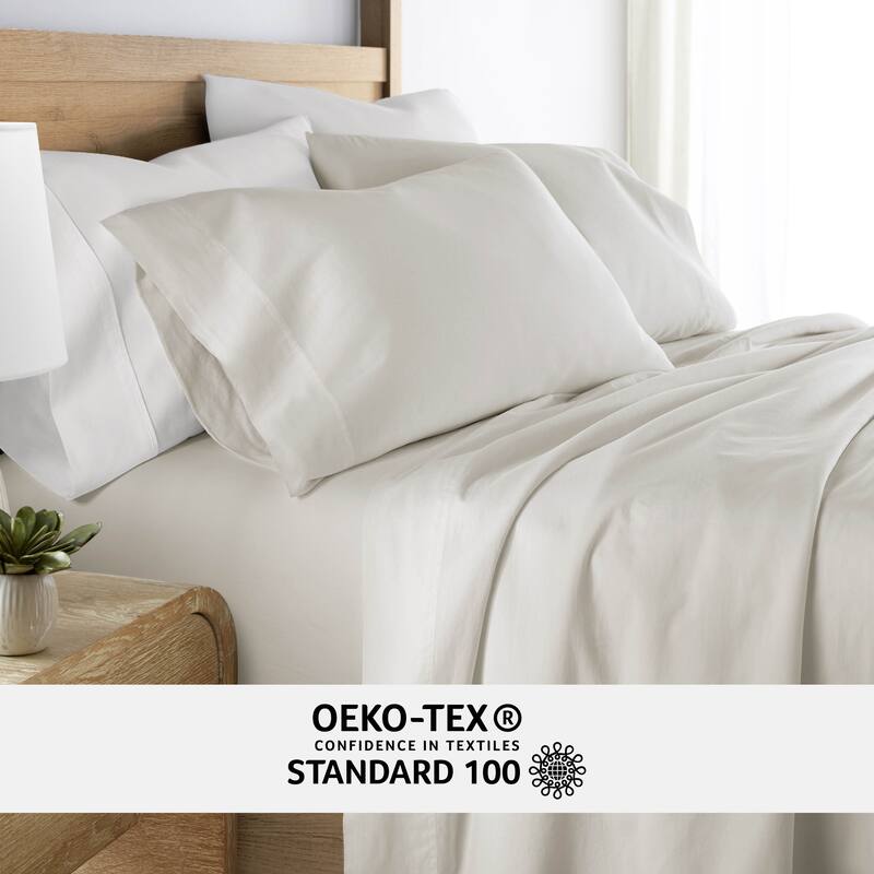 Becky Cameron Solid Brushed 300 Thread Count Cotton Sheet Set