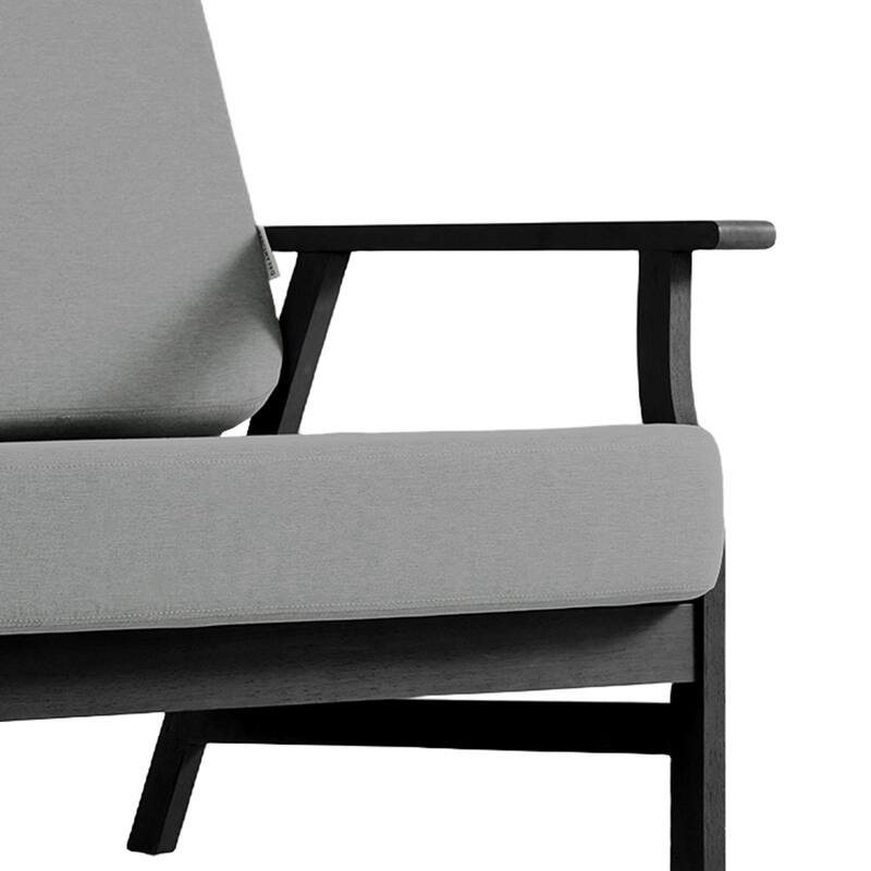 Teak Frame Outdoor Loveseat Daybed with Water-Resistant Cushions.