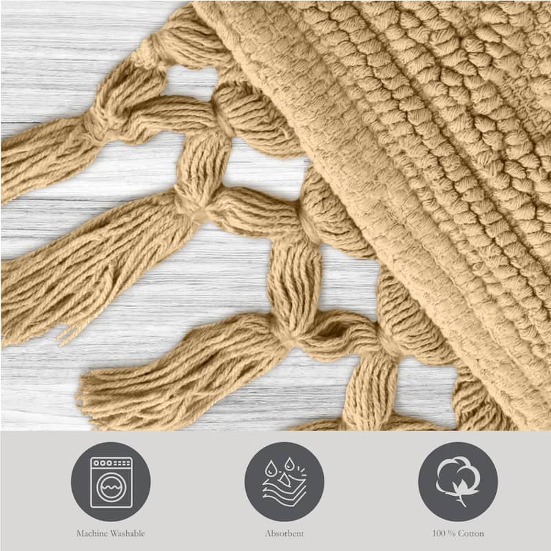 Jean Pierre Ricardo Cotton Fringe Bath Rug