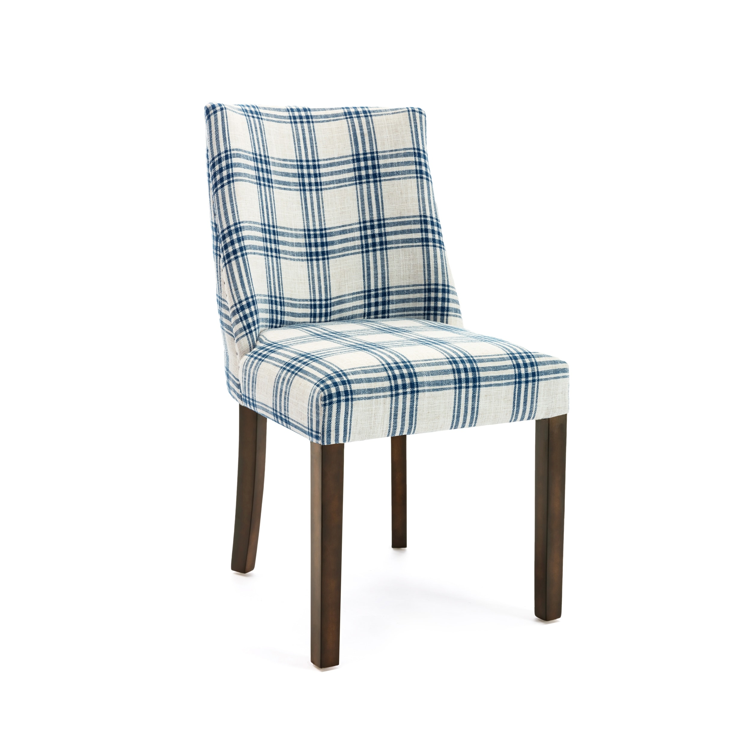 Blue plaid dining on sale chairs