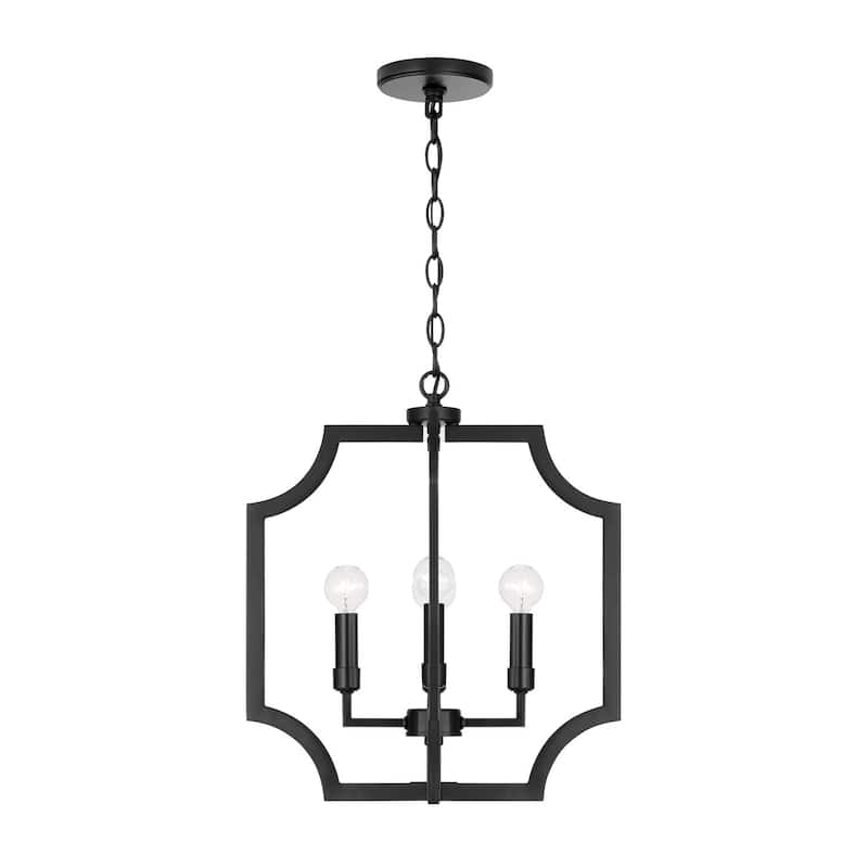 Courtney 4-Light Foyer - 16"W x 18.5"H - Matte Black
