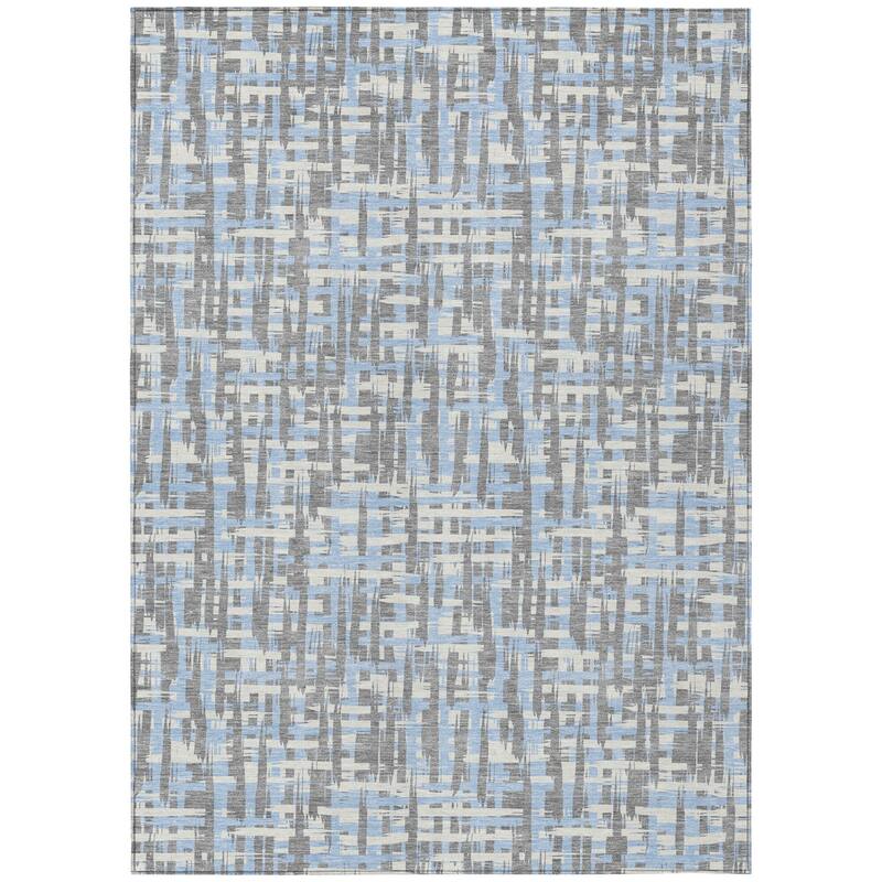 HomeRoots Abstract Transitional Rectangle Outdoor Rug - 9' X 12'