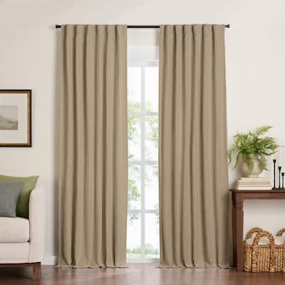 Harrow Solid Texture Blackout Window Single Curtain Panel