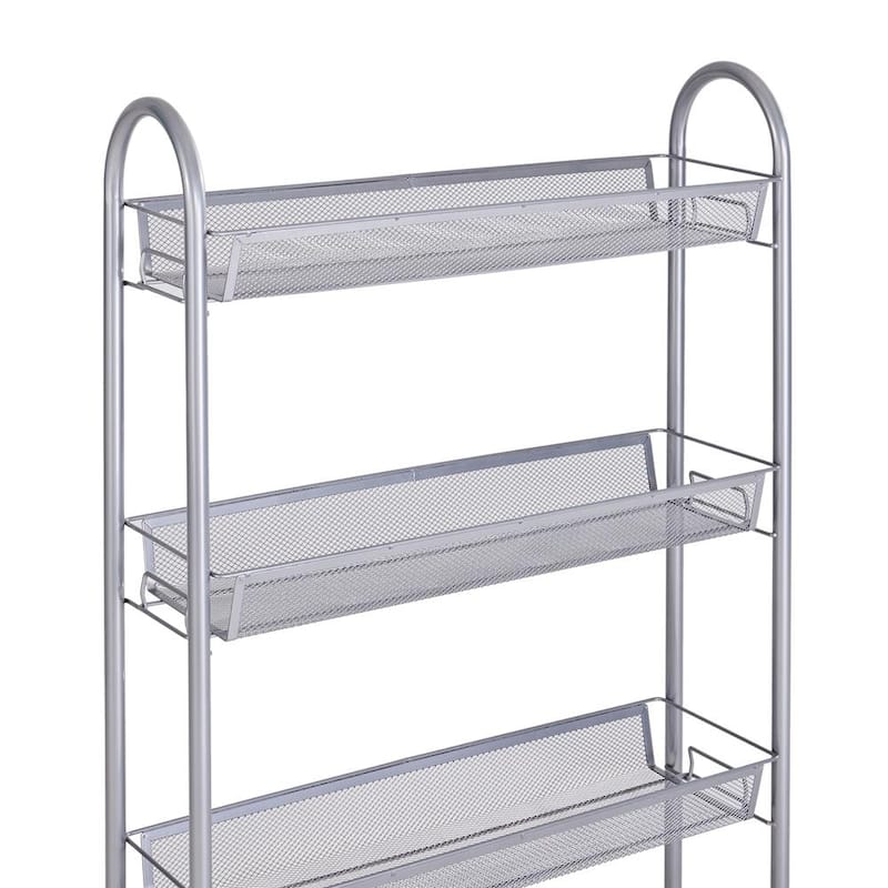 4-Tier Removable Storage Cart Silver / Ivory White